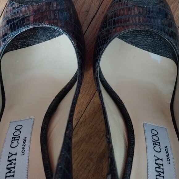 Jimmy choo lizard embossed patent pumps - Picture 6 of 8